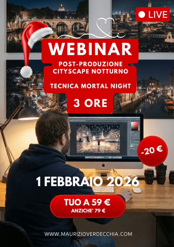 PRE-ISCRIZIONE: WEBINAR LIVE - LA POST PRODUZIONE DEL CITYSCAPE NOTTURNO (1 febbraio)
